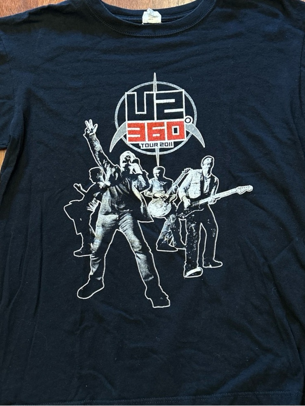 U2 360 Concert Tour 2011 Black Graphic Band Tee Size Medium